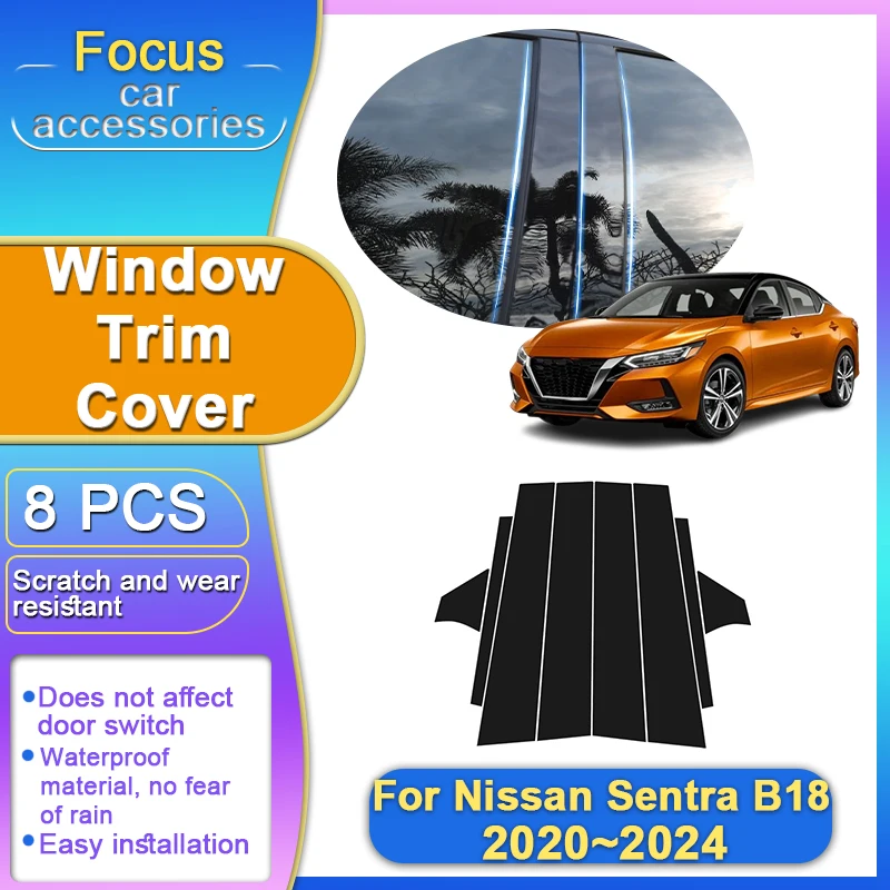 For Nissan Sentra B18 Sylphy e-Power 2020 2022 2023 2024 8PCS Window Trim Covers B C Pillar Center Column Stickers Accessories
For Nissan Sentra B18 Sylphy e-Power 2020 2022 2023 2024 8PCS Window Trim Covers B C Pillar Center Column Stickers Accessories