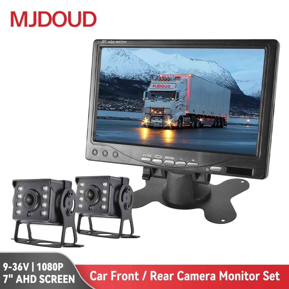 MJDOUD Truck AHD 1080P Front/Rear View Camera with Monitor for Car Parking Night Vision Reverse Backup 2 Camera with 7" Screen
MJDOUD Truck AHD 1080P Front/Rear View Camera with Monitor for Car Parking Night Vision Reverse Backup 2 Camera with 7" Screen