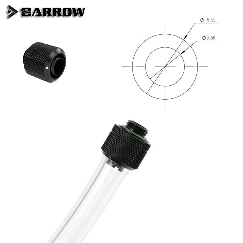 Barrow Soft Tube Fittings Combo Kit 3/8''Thick 9.5*15.9mm/9.5*12.7mm PC Water Cooling System,THKN-3/8 OD14mm/16mm Gold
Barrow Soft Tube Fittings Combo Kit 3/8''Thick 9.5*15.9mm/9.5*12.7mm PC Water Cooling System,THKN-3/8 OD14mm/16mm Gold