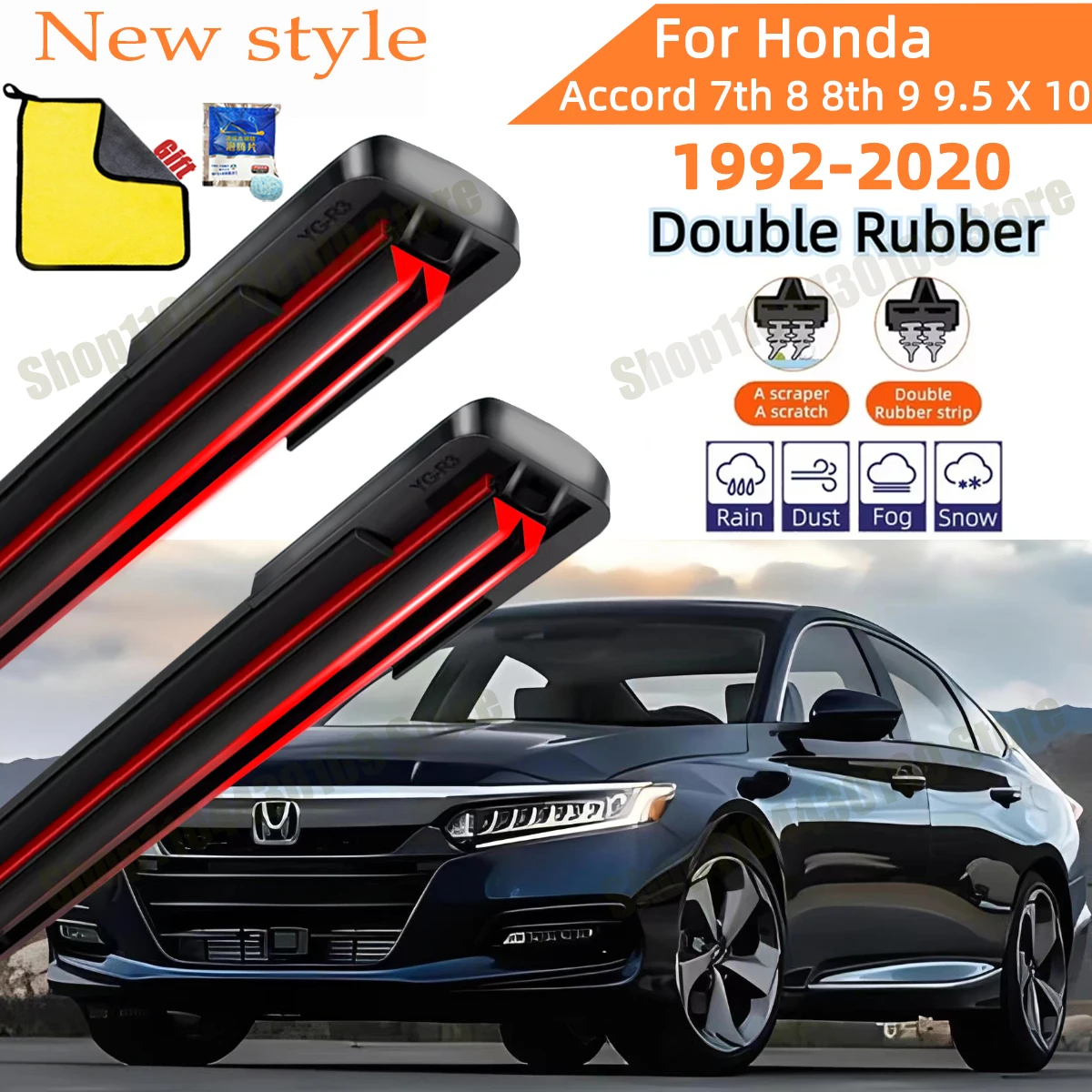Double Rubber Car Wipers for Honda Accord 7th 8 8th Gen Europe 9 9.5 X10 Front Windscreen Wipers Double Rubber Car Wiper Blades
Double Rubber Car Wipers for Honda Accord 7th 8 8th Gen Europe 9 9.5 X10 Front Windscreen Wipers Double Rubber Car Wiper Blades