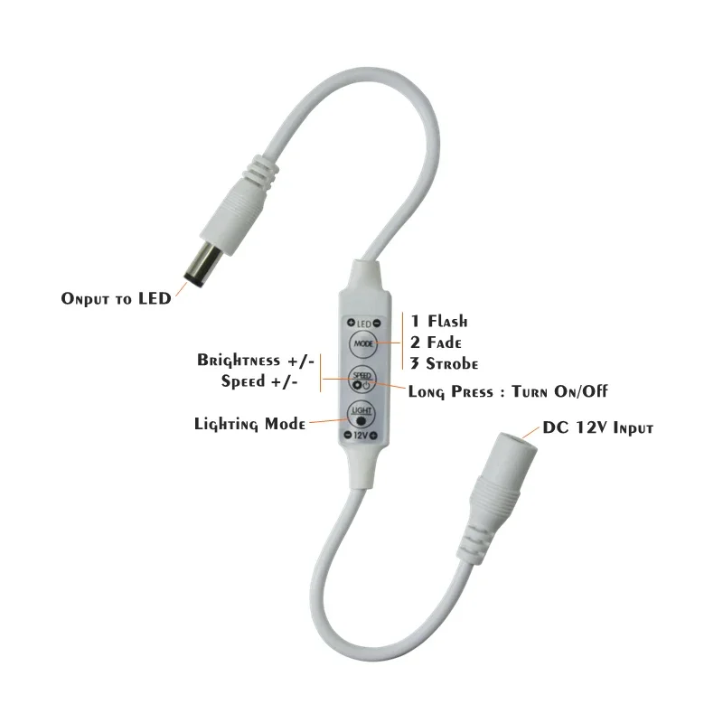 Светодиодный диммер, контроллер светодиодной ленты постоянного тока 12 В, одноцветная регулировка яркости для SMD 5050 3528, светодиодная лента
Светодиодный диммер, контроллер светодиодной ленты постоянного тока 12 В, одноцветная регулировка яркости для SMD 5050 3528, светодиодная лента