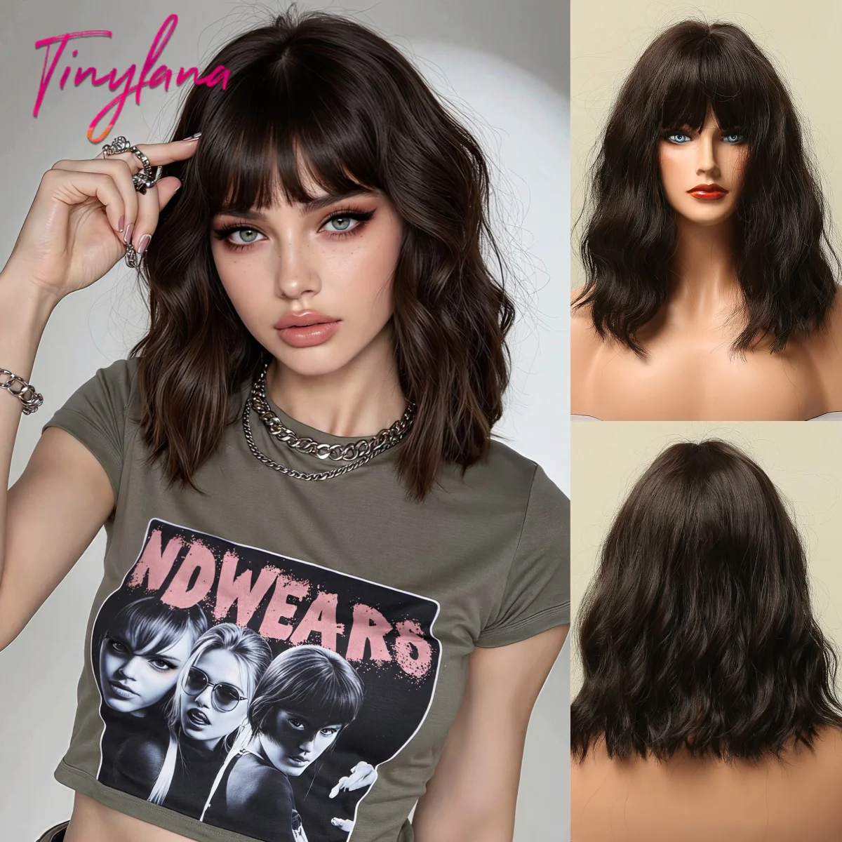 Темно-коричневый/черный короткий волнистый синтетический парик с полной челкой для женщин, термостойкий, текстурированный, для повседневного использования, вечеринок и косплея
Темно-коричневый/черный короткий волнистый синтетический парик с полной челкой для женщин, термостойкий, текстурированный, для повседневного использования, вечеринок и косплея