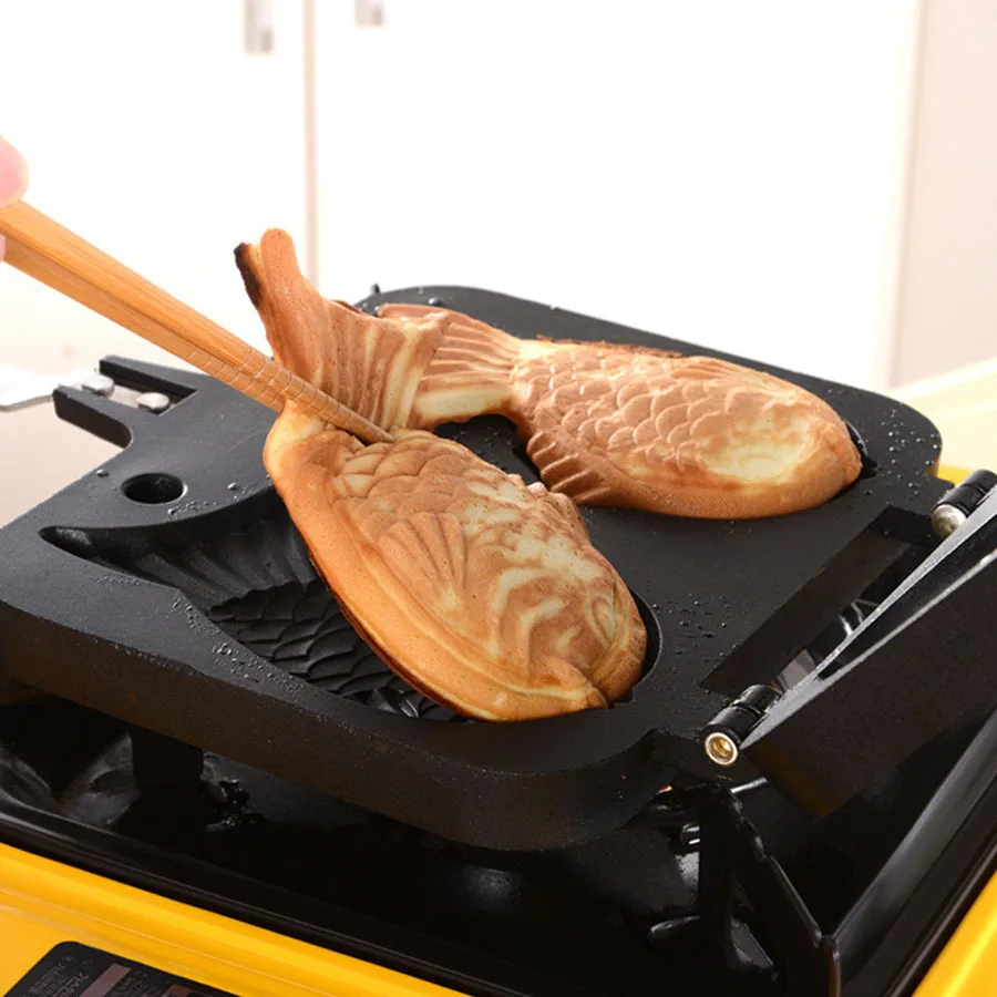 Ручная вафельница Taiyaki, двойная антипригарная форма для выпечки в форме рыбы - портативная форма для вафель для идеальных вафель в форме рыбы
Ручная вафельница Taiyaki, двойная антипригарная форма для выпечки в форме рыбы - портативная форма для вафель для идеальных вафель в форме рыбы