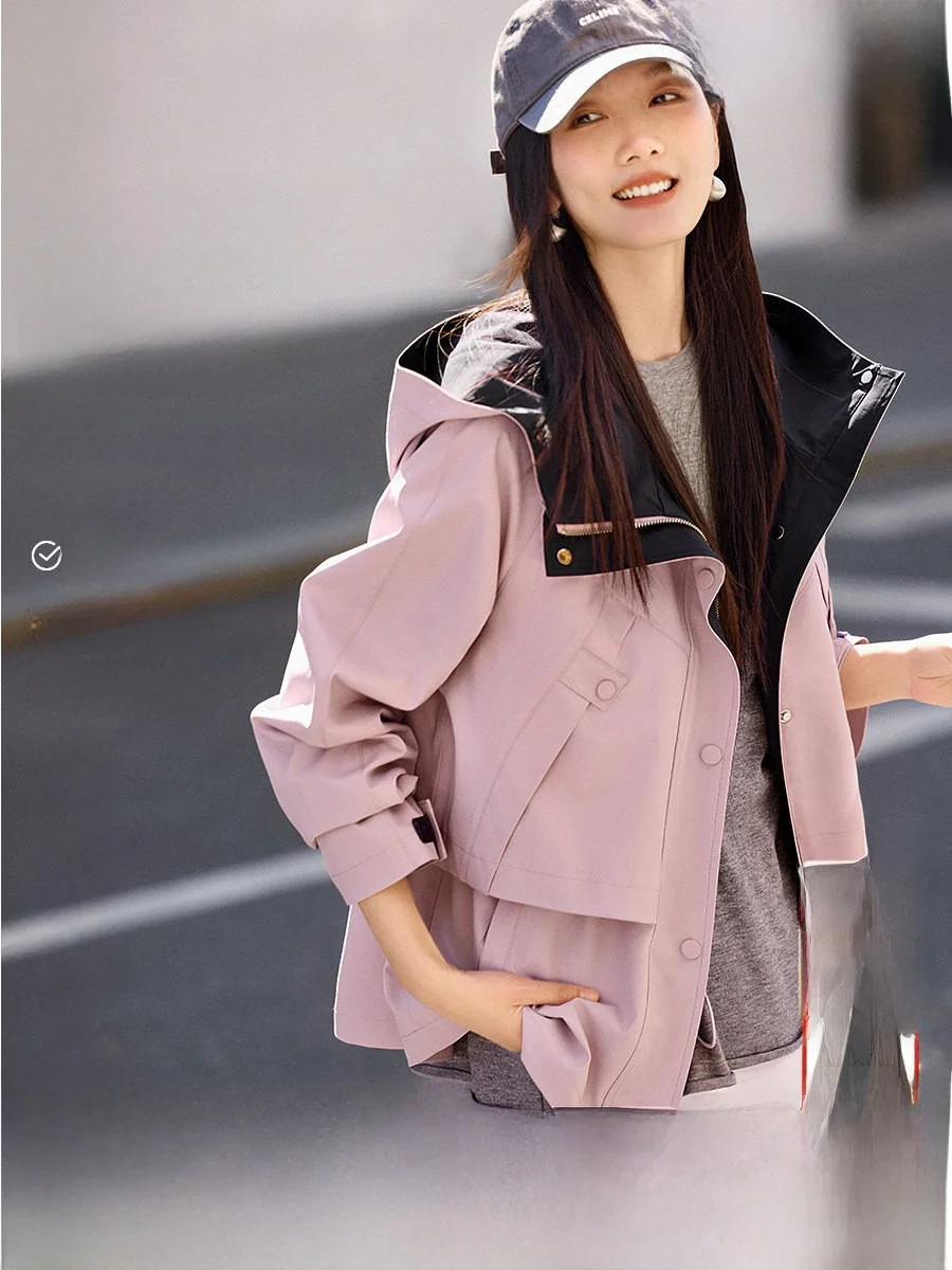 XWI Spring 2026 Women's Casual Outdoor Windbreaker Jaet Dstring Waist Slimming Design Sense Top Polyester Fiber Straight
XWI Spring 2026 Women's Casual Outdoor Windbreaker Jaet Dstring Waist Slimming Design Sense Top Polyester Fiber Straight