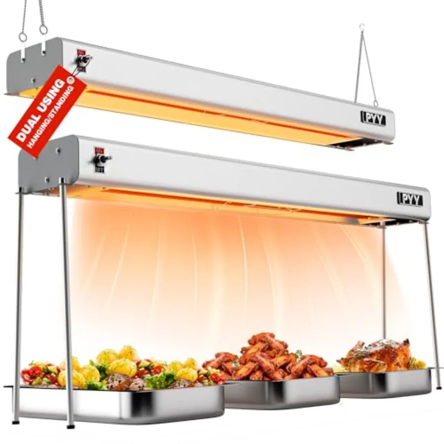 Food Heat Lamp for Catering Kitchen Restaurant Buffet - Aluminum Overhead Hanging Food Warmer Lamp Strip, Silver, 750W, 36 Inch
Food Heat Lamp for Catering Kitchen Restaurant Buffet - Aluminum Overhead Hanging Food Warmer Lamp Strip, Silver, 750W, 36 Inch