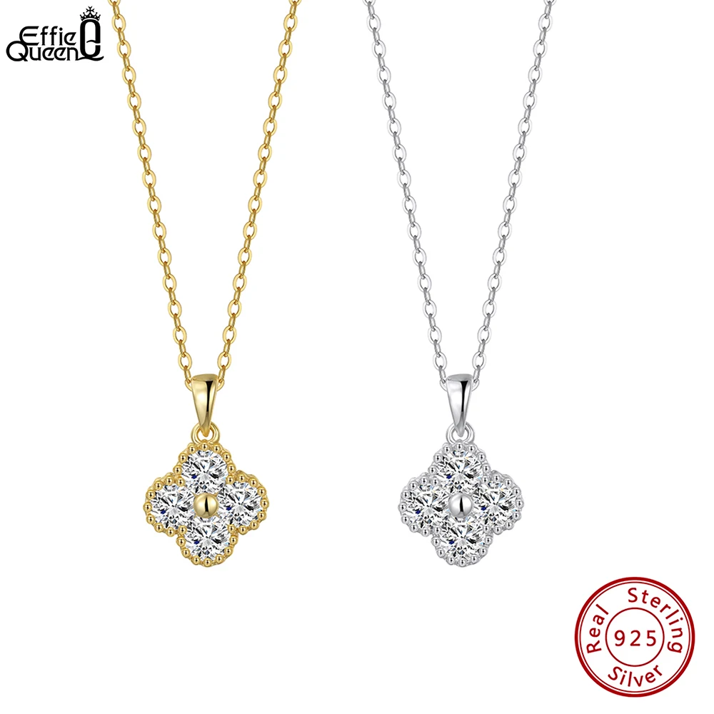 Колье-подвеска EFFIE QUEEN S925 из стерлингового серебра с инкрустацией муассанитом в форме четырехлистного клевера, простая цепочка на ключицу с цветком, подарок MON14
Колье-подвеска EFFIE QUEEN S925 из стерлингового серебра с инкрустацией муассанитом в форме четырехлистного клевера, простая цепочка на ключицу с цветком, подарок MON14