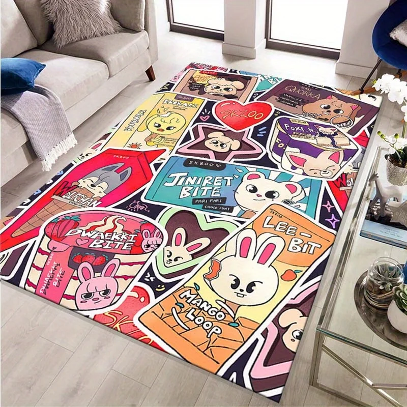 K-pop Idol Cute Cartoon Carpet Non-slip Polyester Carpet with Vibrant Mango and Rabbit Design for Bedroom Decor
K-pop Idol Cute Cartoon Carpet Non-slip Polyester Carpet with Vibrant Mango and Rabbit Design for Bedroom Decor