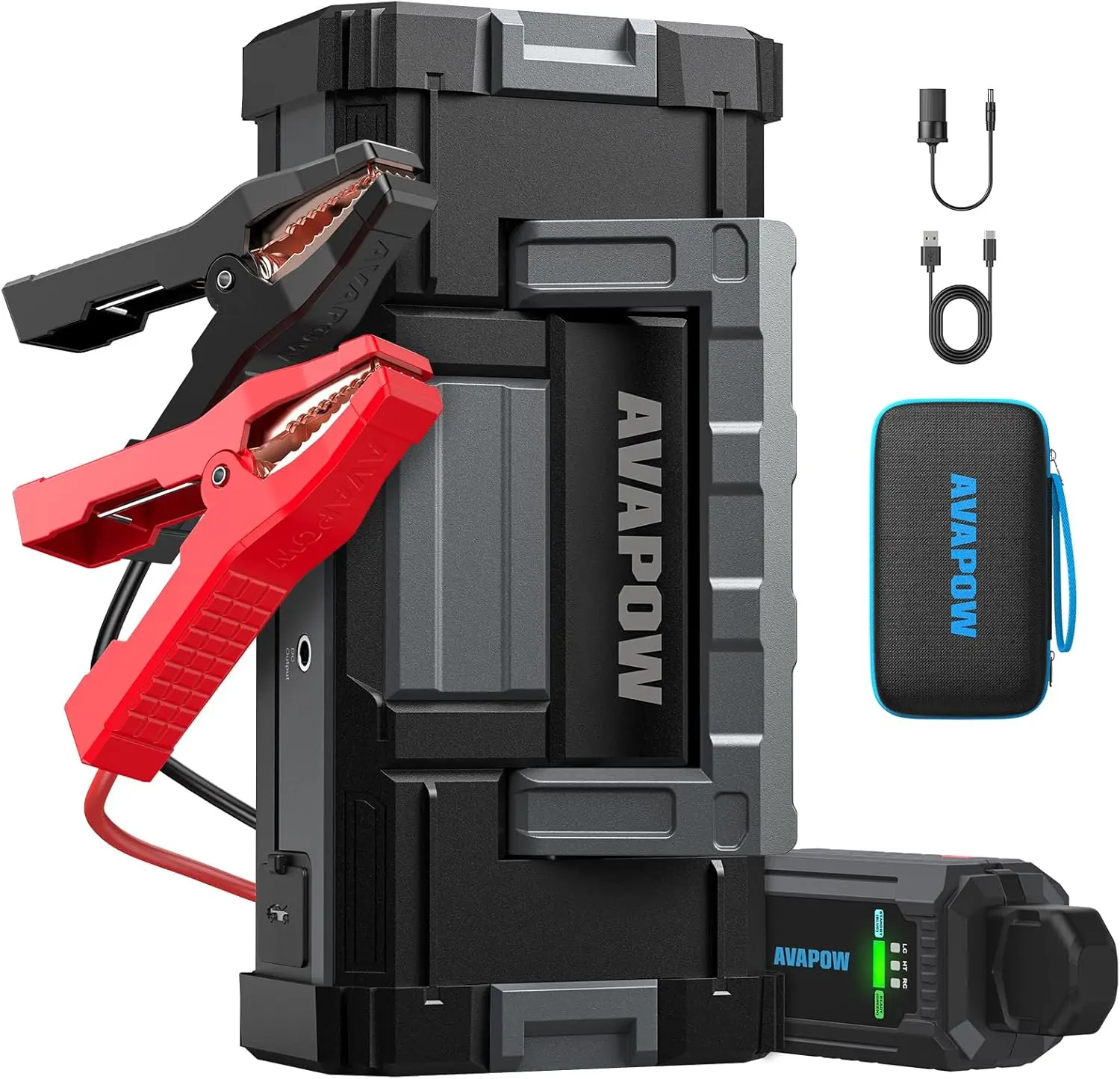 6000A Car Jump Starter for Gas & Diesel, Dual USB Quick Charge, DC Output & LED Light
6000A Car Jump Starter for Gas & Diesel, Dual USB Quick Charge, DC Output & LED Light