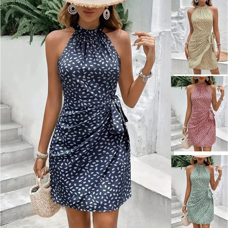 2025 burst Europe and the United States lace-up polka dot pleated dress sleeveless waistband halter dress
2025 burst Europe and the United States lace-up polka dot pleated dress sleeveless waistband halter dress