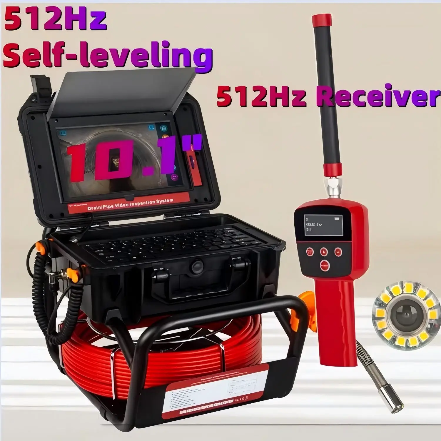 10.1inch HD Touch Screen 30M Cable Pipe Endoscope Inspection Camera Pipe Camera 512HZ Transmitter Sewer Pipe Inspection Camera
10.1inch HD Touch Screen 30M Cable Pipe Endoscope Inspection Camera Pipe Camera 512HZ Transmitter Sewer Pipe Inspection Camera