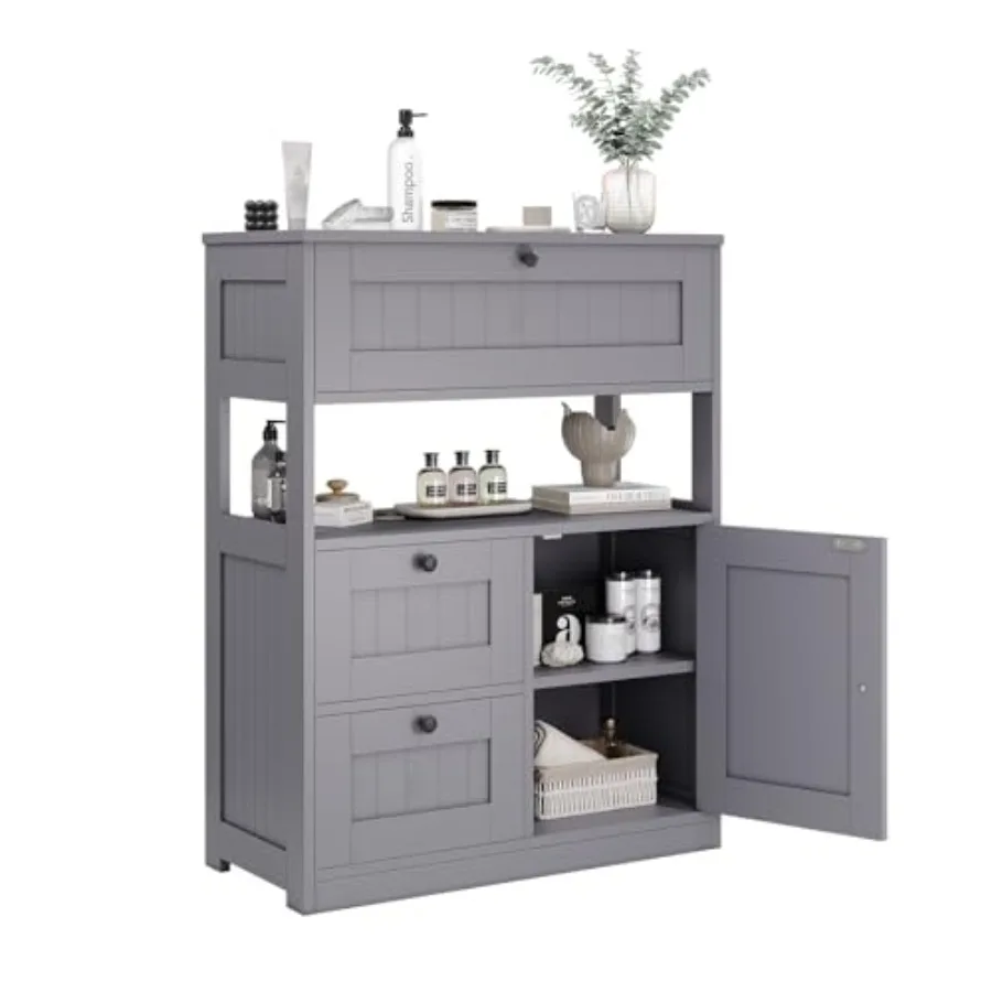 Bathroom Cabinet: Modern freestanding floor storage cabinet with 1 door and 3 drawers MDF wood in matte white space-saving orga
Bathroom Cabinet: Modern freestanding floor storage cabinet with 1 door and 3 drawers MDF wood in matte white space-saving orga