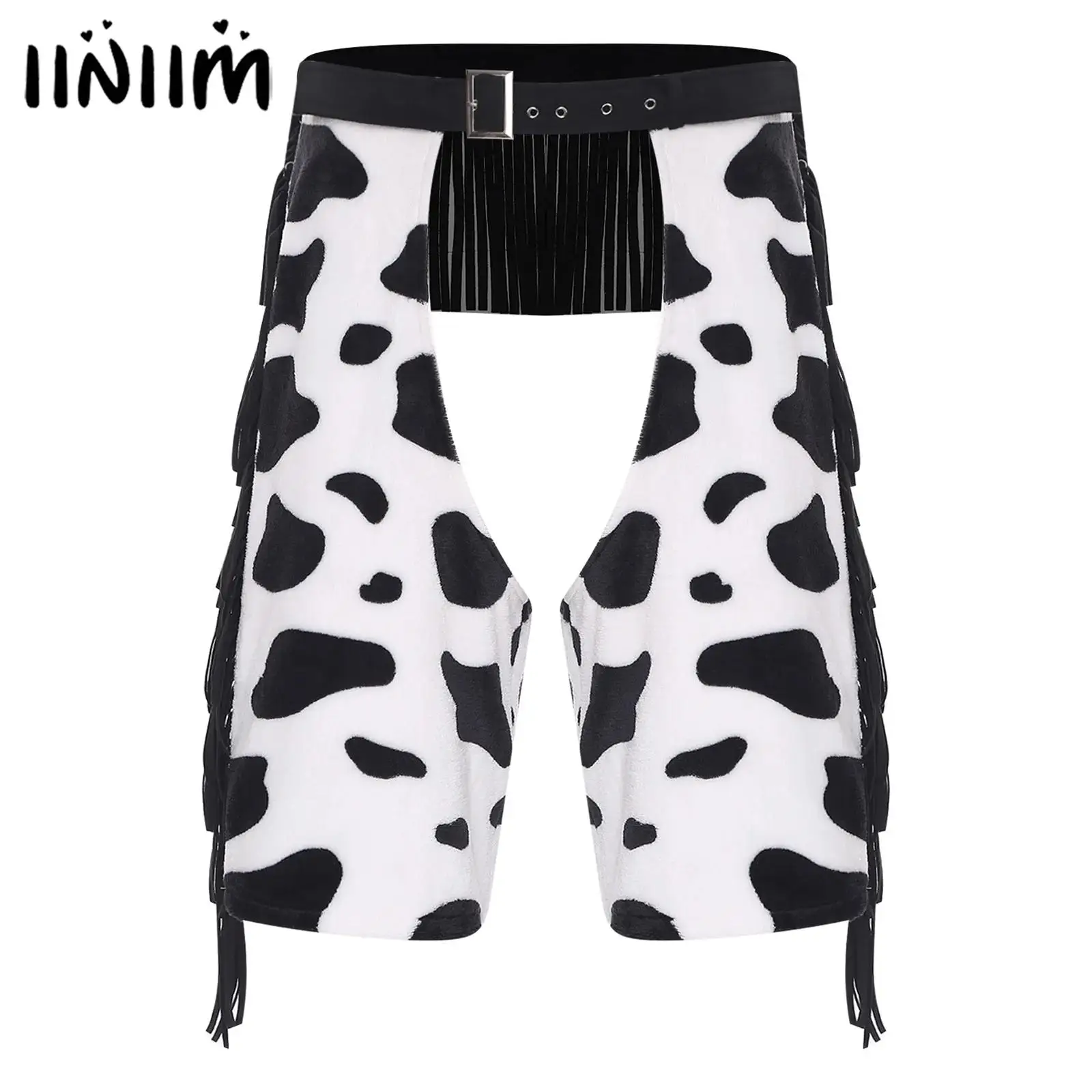 Mens Vintage Cowboy Chaps Halloween Cosplay Costume Cow Spot Tassel Fringe Print Flannel Hollow-out Crotch Shorts Raves Party
Mens Vintage Cowboy Chaps Halloween Cosplay Costume Cow Spot Tassel Fringe Print Flannel Hollow-out Crotch Shorts Raves Party