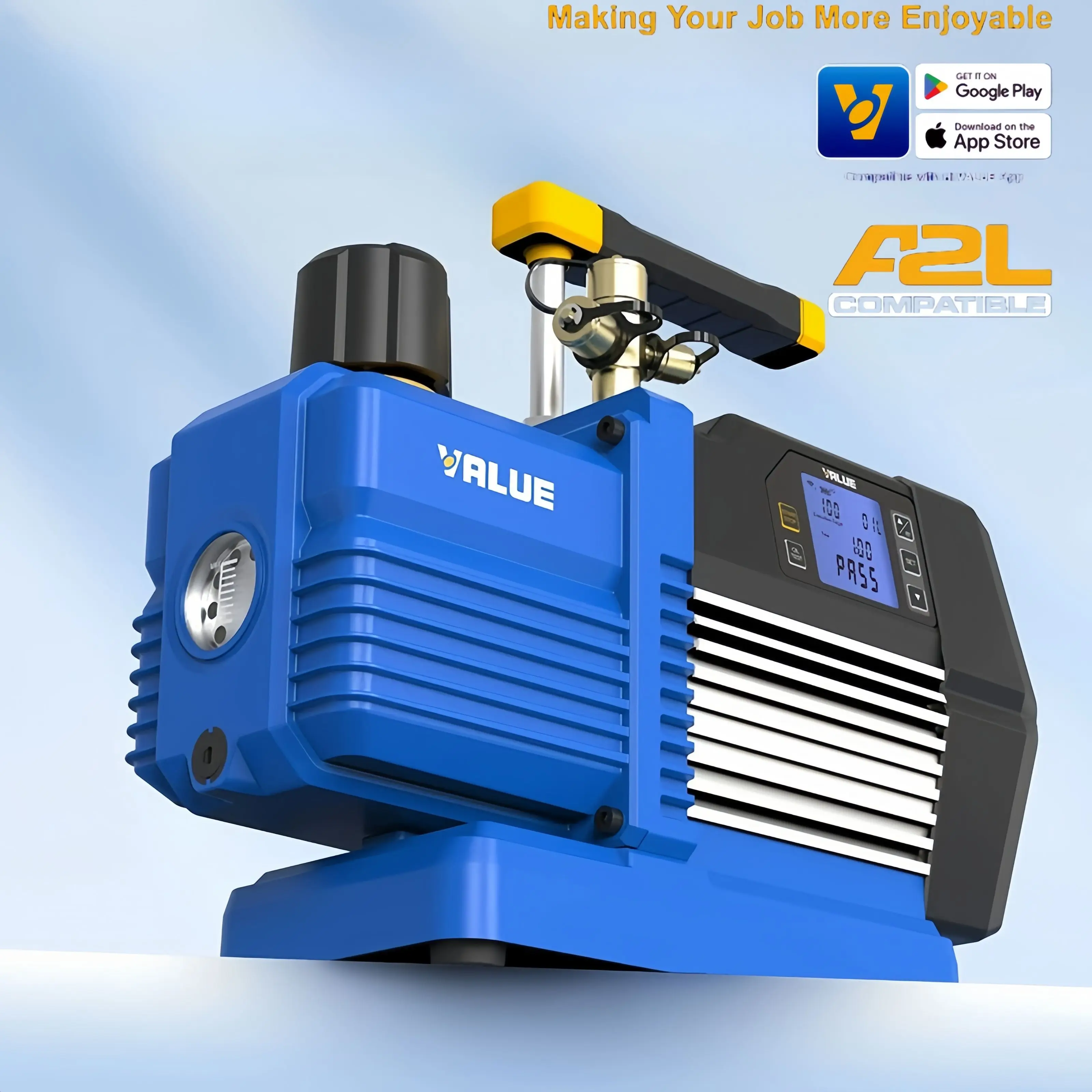 VP8DSV Smart Dual Stage Vacuum Pump 220V 8CFM 15 Micron w/ Bluetooth Gauge for HVAC Refrigeration
VP8DSV Smart Dual Stage Vacuum Pump 220V 8CFM 15 Micron w/ Bluetooth Gauge for HVAC Refrigeration