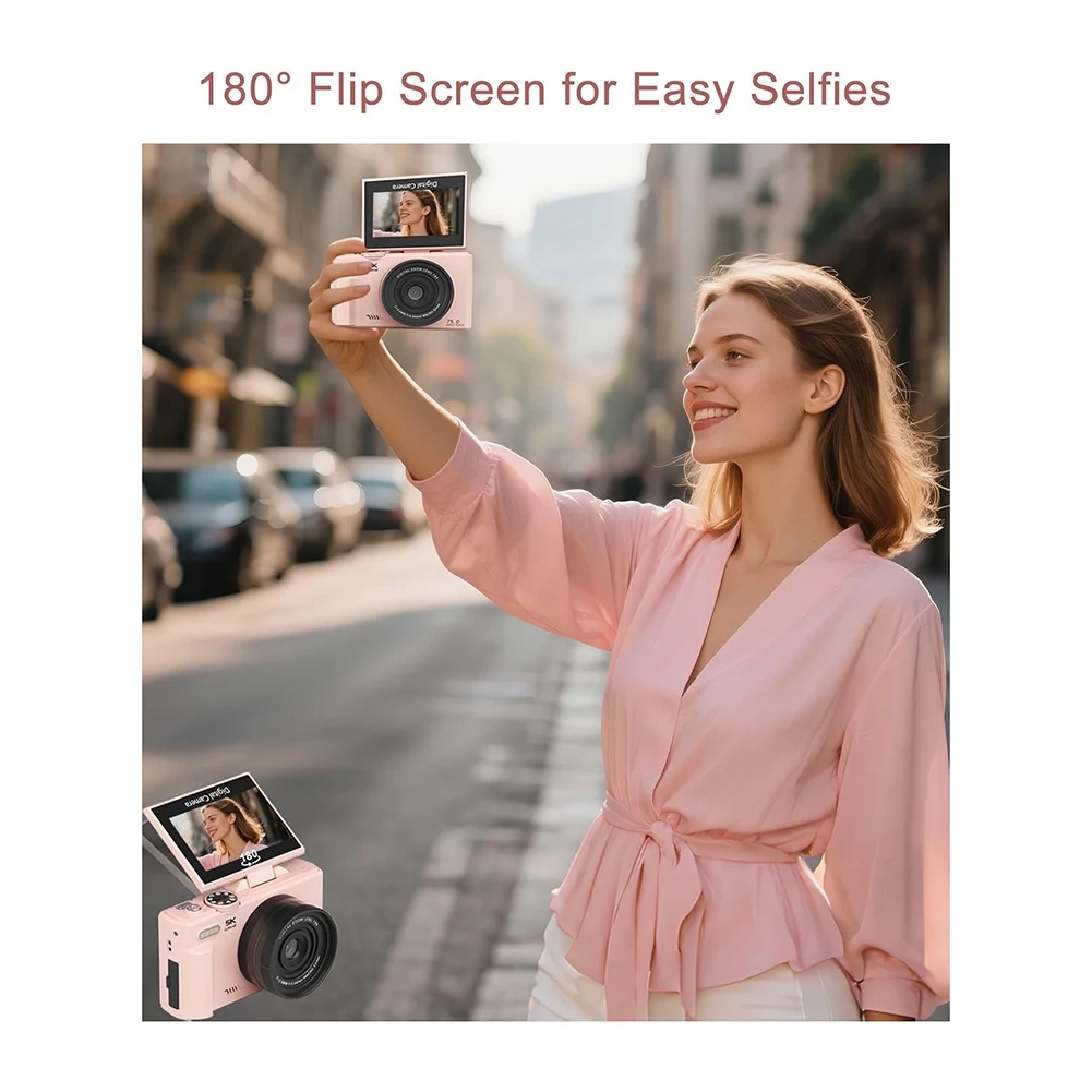 【MUST-HAVE】5K Digital Camera Compact Photography Camera 180° Flip Screen Wifi Autofocus Vlog Camera For Beginner, Teens
【MUST-HAVE】5K Digital Camera Compact Photography Camera 180° Flip Screen Wifi Autofocus Vlog Camera For Beginner, Teens