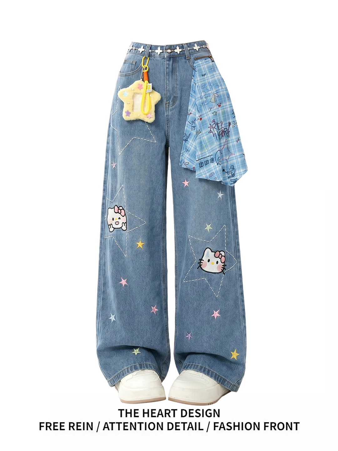 Retro American Embroidery Plaid Star Women's Jeans Summer Loose Design Long Pants High Waist Wide Leg Soft Denim Casual
Retro American Embroidery Plaid Star Women's Jeans Summer Loose Design Long Pants High Waist Wide Leg Soft Denim Casual