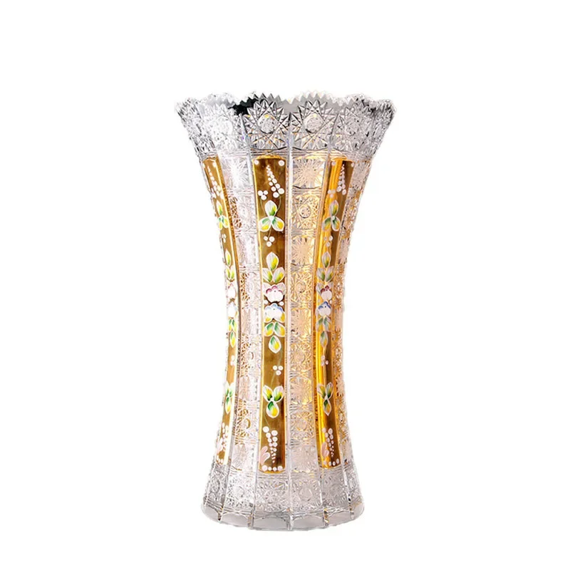 Crystal glass hand-painted gold vase colored enamel vase home decoration ornament
Crystal glass hand-painted gold vase colored enamel vase home decoration ornament