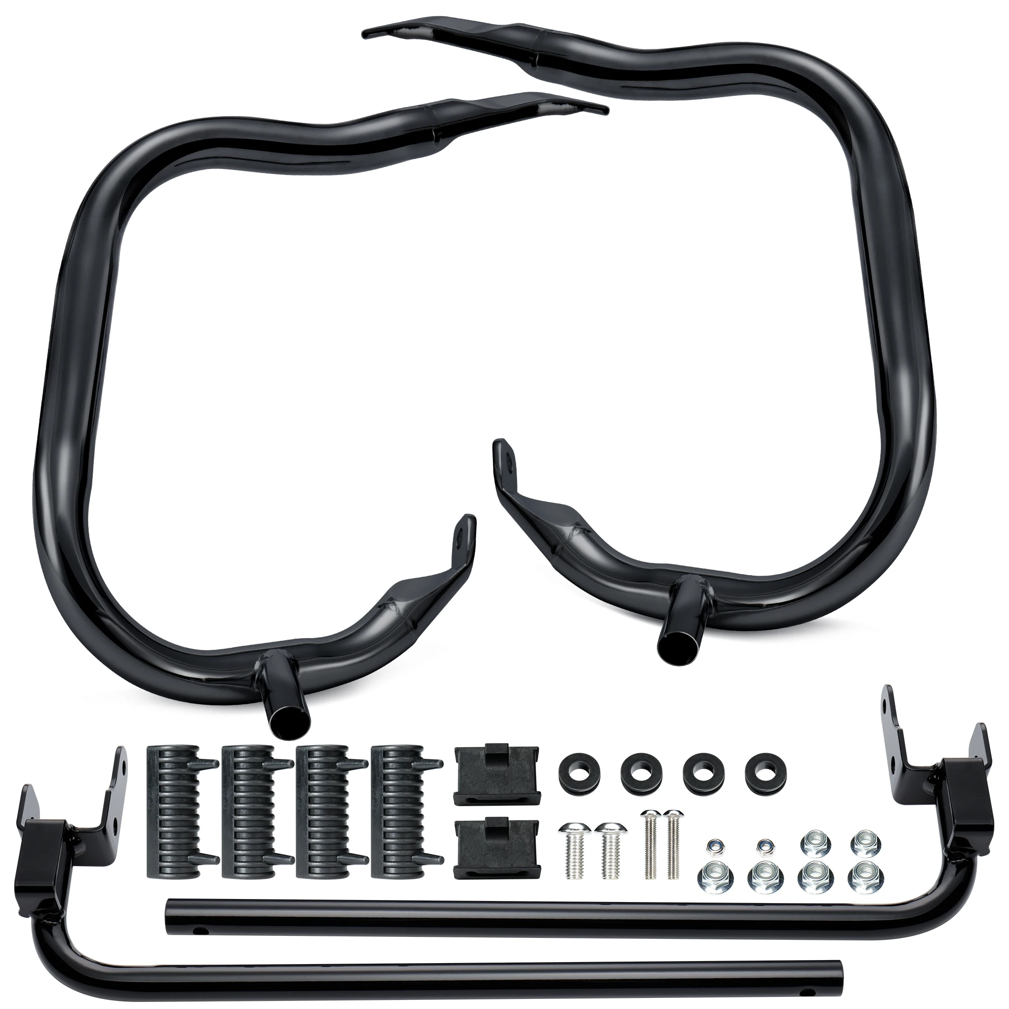 Задний кронштейн для туристической седельной сумки 1,25 дюйма для Harley 2014-Up Street Road Electra Glide Road King Round, черный и серебристый 
Задний кронштейн для туристической седельной сумки 1,25 дюйма для Harley 2014-Up Street Road Electra Glide Road King Round, черный и серебристый