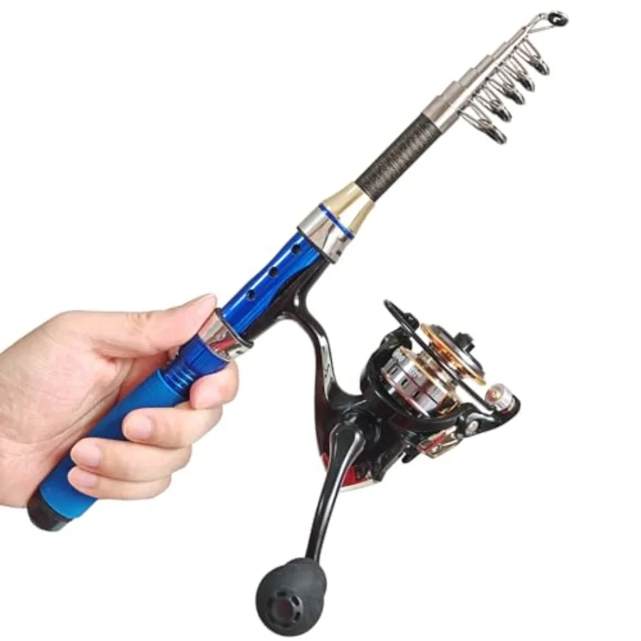Portable Compact Small Fishing Rod and Reel Combos, 4.9Ft Telescopic Fishing Pole and Metal Spool Reel with Line, Hook, Lure, B
Portable Compact Small Fishing Rod and Reel Combos, 4.9Ft Telescopic Fishing Pole and Metal Spool Reel with Line, Hook, Lure, B