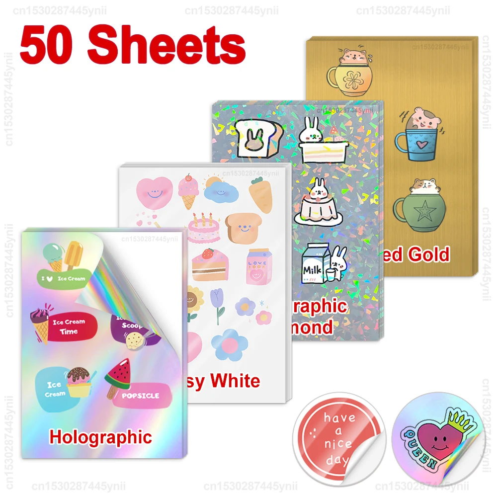 30Sheets/50Sheets Printable Vinyl Sticker Paper Self-adhesive A4 Glossy White Half Transparent Copy Paper for All Inkjet Printer
30Sheets/50Sheets Printable Vinyl Sticker Paper Self-adhesive A4 Glossy White Half Transparent Copy Paper for All Inkjet Printer