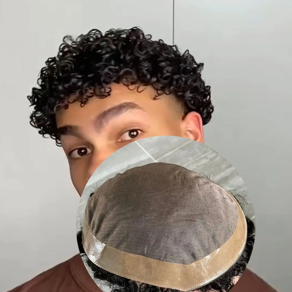 10mm 8mm Afro Curly Mens Human Hair Toupee Natural Hairline Wig Super Durable Fine Mono Lace &PU15mm Wave Men's Prosthesi System
10mm 8mm Afro Curly Mens Human Hair Toupee Natural Hairline Wig Super Durable Fine Mono Lace &PU15mm Wave Men's Prosthesi System