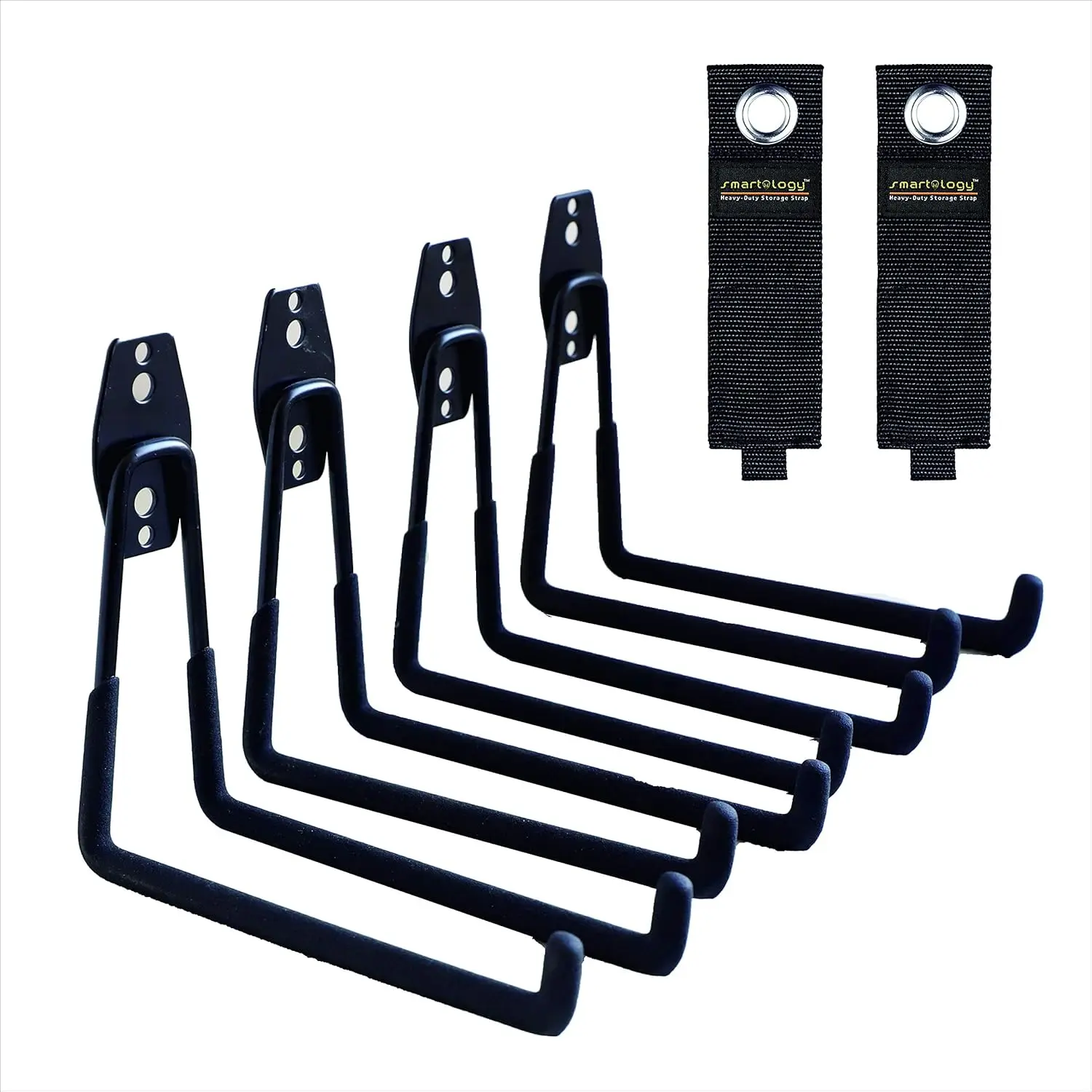 Heavy-Duty 4 Pack Wall Hooks with Cord Holder for Ladder, Ski, Tool Storage Organizer
Heavy-Duty 4 Pack Wall Hooks with Cord Holder for Ladder, Ski, Tool Storage Organizer