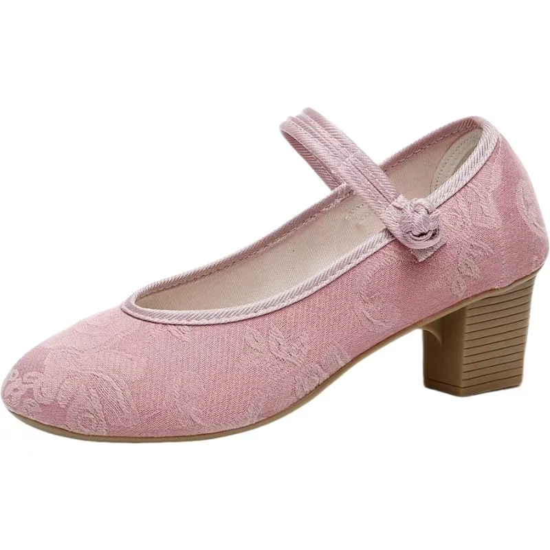 Women Ethnic Style Block Heel Cloth Shoes Spring Summer New Soft Sole Non Slip Shallow Buckle Strap High Heel Cheongsam Shoes
Women Ethnic Style Block Heel Cloth Shoes Spring Summer New Soft Sole Non Slip Shallow Buckle Strap High Heel Cheongsam Shoes
