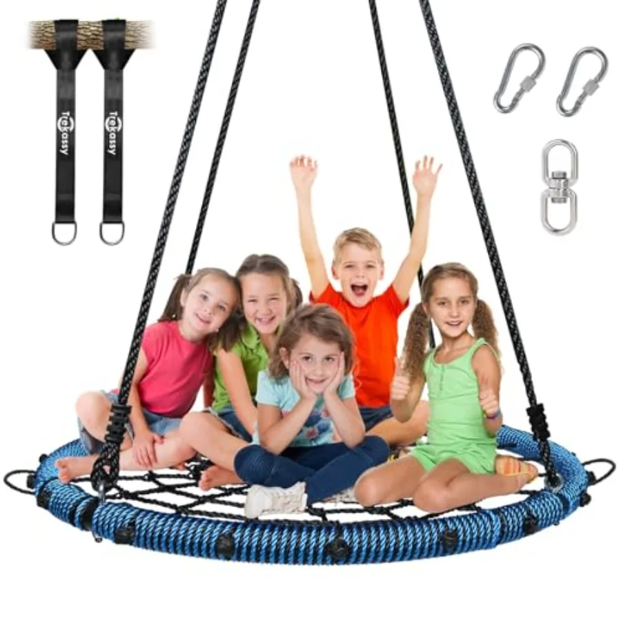 Outdoor spider web tree swing for kids adults: steel frame black 45 diameter 750 lbs capacity includes swivel adjustable ropes
Outdoor spider web tree swing for kids adults: steel frame black 45 diameter 750 lbs capacity includes swivel adjustable ropes