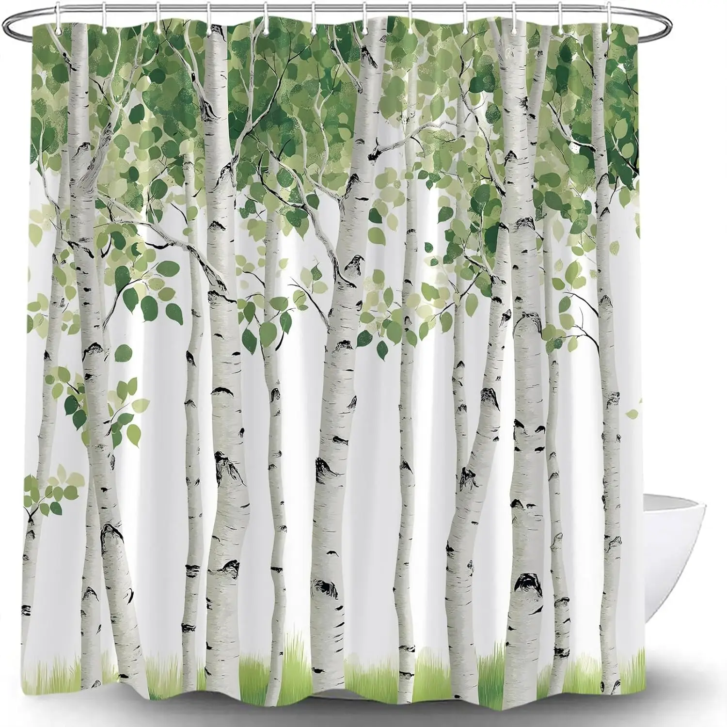 Birch Tree Shower Curtain with Green Leaves Forest Scenery for Nature Bathroom Decor
Birch Tree Shower Curtain with Green Leaves Forest Scenery for Nature Bathroom Decor