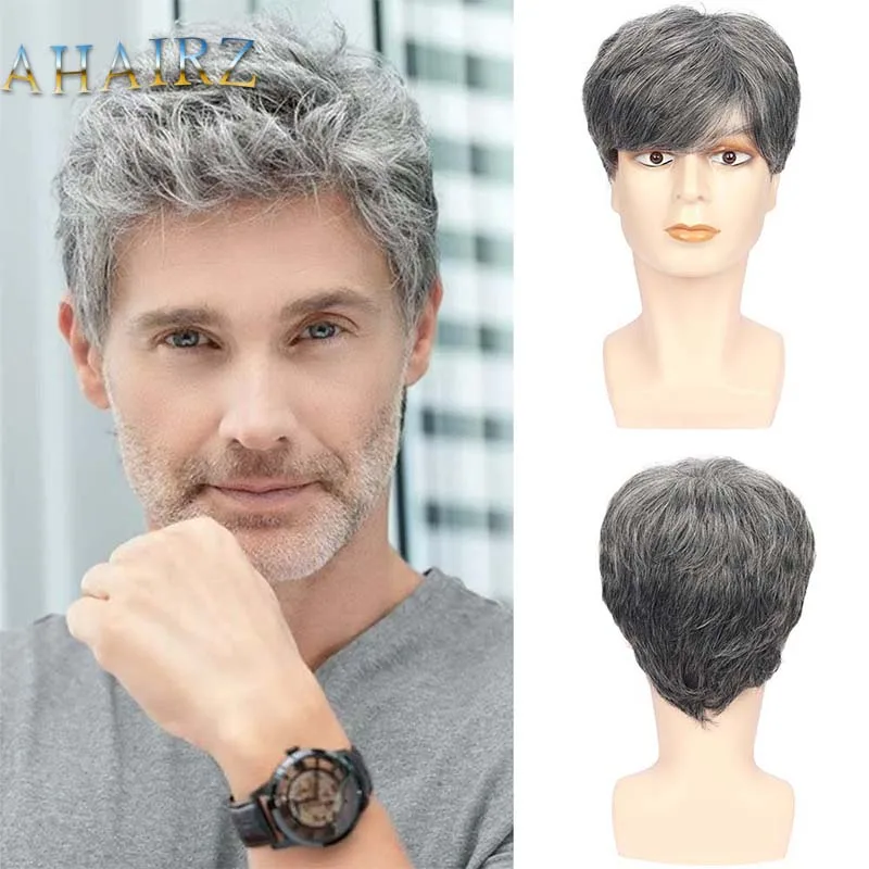 Synthetic Short Gray Straight Hair Wig with Bangs Cosplay Party Daily Use Wigs for Man Breathable Fake Hair
Synthetic Short Gray Straight Hair Wig with Bangs Cosplay Party Daily Use Wigs for Man Breathable Fake Hair