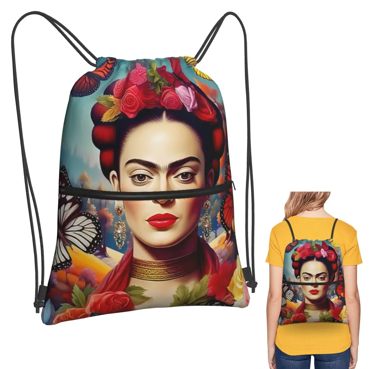 Frida Kahlo Backpacks Casual Drawstring Bags Storage Bag Book Bags for Travel Students
Frida Kahlo Backpacks Casual Drawstring Bags Storage Bag Book Bags for Travel Students