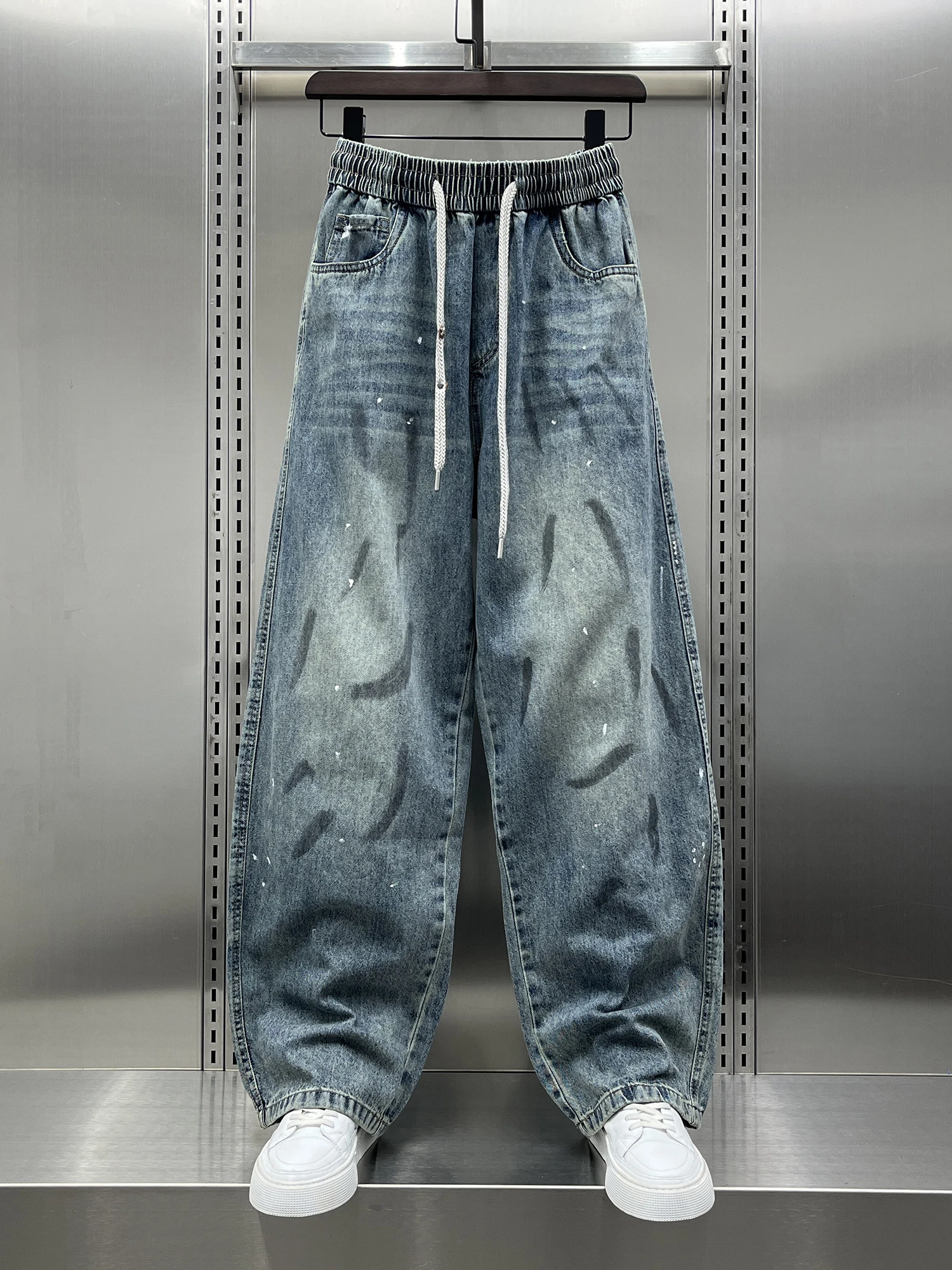 Waed Distred Hand-Painted Loose Men's Jeans Casual Vintage Sle Spring New Arrival Durable Straight Leg Loose Fit
Waed Distred Hand-Painted Loose Men's Jeans Casual Vintage Sle Spring New Arrival Durable Straight Leg Loose Fit