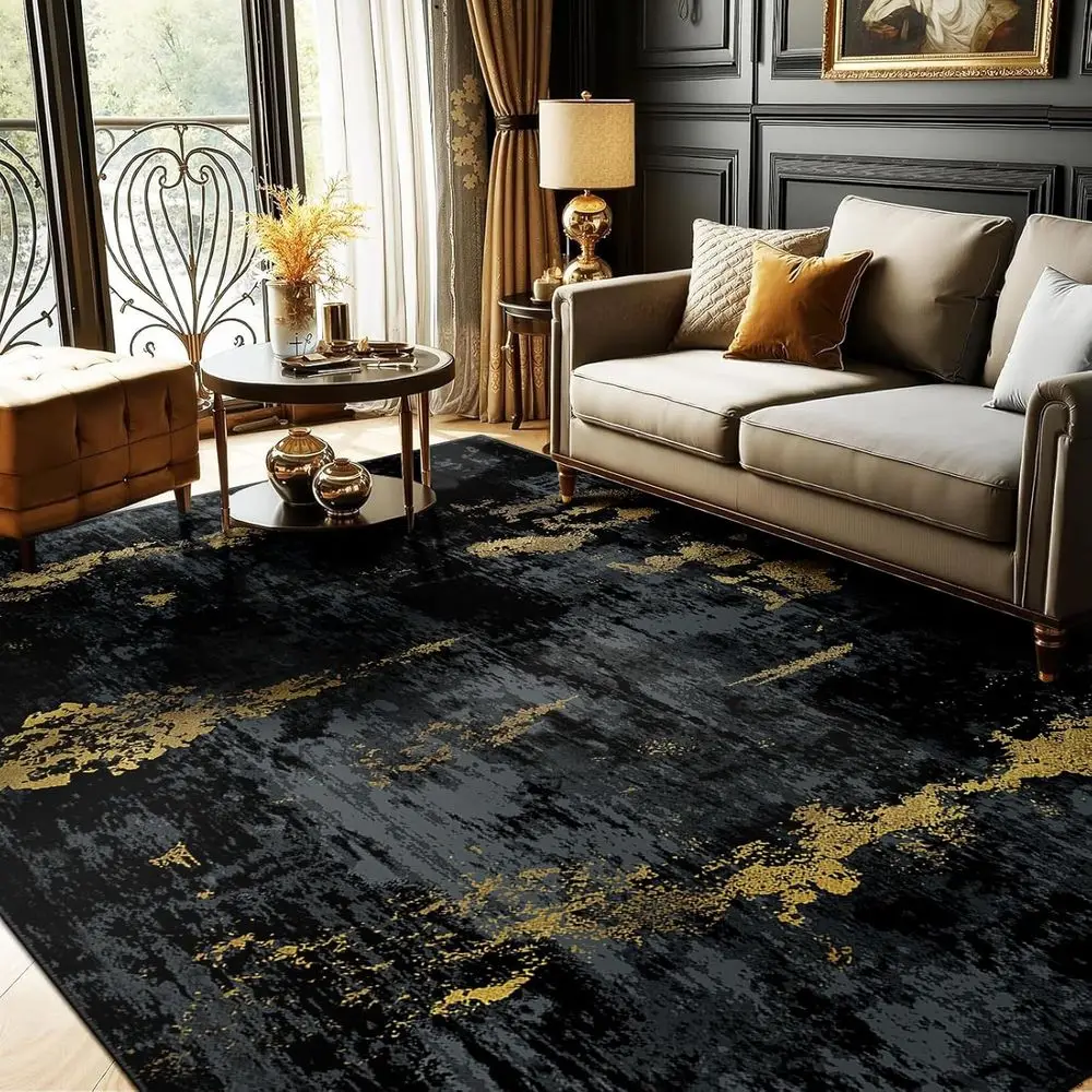Washable Area Rugs 5'x7' Non-Slip ern Abstract Sot or Living Room Entryway Bedroom Nursery, Print , k Black Gold
Washable Area Rugs 5'x7' Non-Slip ern Abstract Sot or Living Room Entryway Bedroom Nursery, Print , k Black Gold