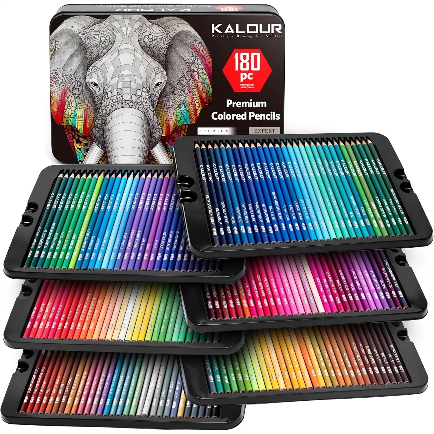 180 Colored Pencil Set For Adults Artists - Rich Pigment Soft Core With 12 Metallic Pencils For Coloring Drawing Sketching Shading Blending - Vibrant Colors In Tin Case
180 Colored Pencil Set For Adults Artists - Rich Pigment Soft Core With 12 Metallic Pencils For Coloring Drawing Sketching Shading Blending - Vibrant Colors In Tin Case