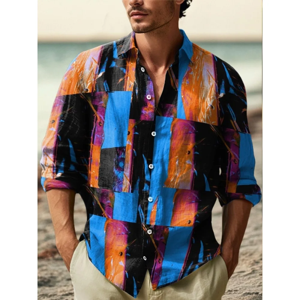 Men's Linen Casual Fashionable Long Sleeved Shirt With Unique Pattern Hawaiian Vacation Style Linen Ethnic Style Male Top
Men's Linen Casual Fashionable Long Sleeved Shirt With Unique Pattern Hawaiian Vacation Style Linen Ethnic Style Male Top 