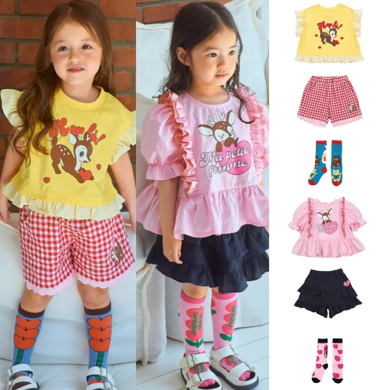 Girls' T-shirt Short Sleeved Set 2026 Summer New Yellow Ruffle Edge Fashion Korean Version Children's Top Cotton Pink Doll Shirt
Girls' T-shirt Short Sleeved Set 2026 Summer New Yellow Ruffle Edge Fashion Korean Version Children's Top Cotton Pink Doll Shirt