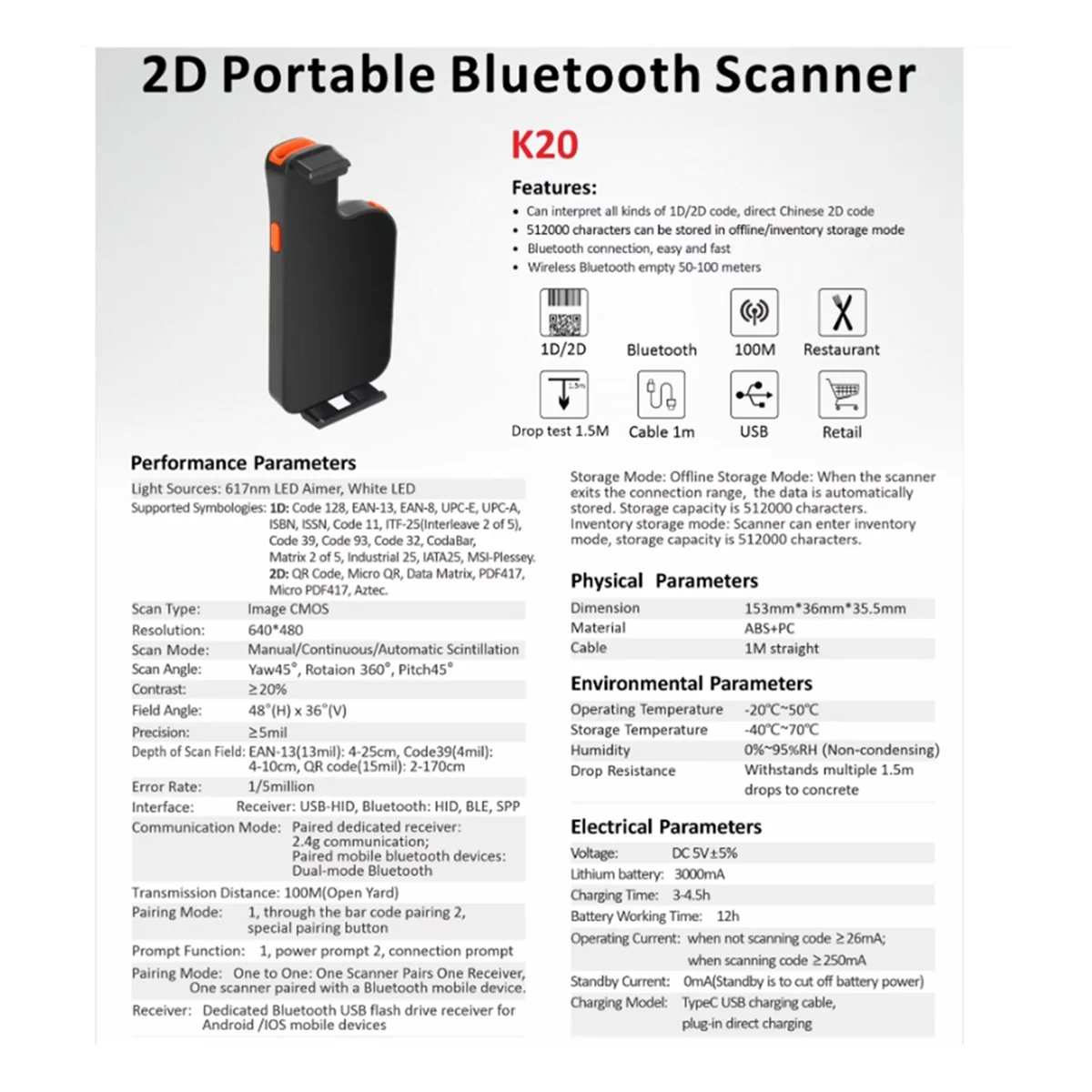 A39U 2D Back Clip Bluetooth Barcode Scanner Phone Work Portable Barcode Reader Data Matrix 1D QR Scanner for Android IOS
A39U 2D Back Clip Bluetooth Barcode Scanner Phone Work Portable Barcode Reader Data Matrix 1D QR Scanner for Android IOS