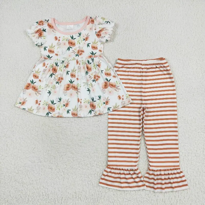 GSPO1570 New RTS Western Clothing Orange Flower White Tunic Short Sleeve Stripe Ruffle Pants Sets Boutique Toddler Girl Clothes
GSPO1570 New RTS Western Clothing Orange Flower White Tunic Short Sleeve Stripe Ruffle Pants Sets Boutique Toddler Girl Clothes