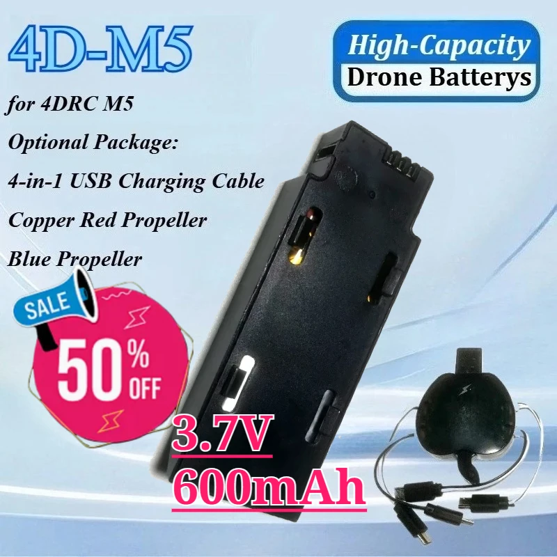 New 4D-M5 3.7V 600mAh Drone Battery for 4DRC M5 RC Helicopter Drone Aircraft Spare Parts Drone Accessory Replacement Battery
New 4D-M5 3.7V 600mAh Drone Battery for 4DRC M5 RC Helicopter Drone Aircraft Spare Parts Drone Accessory Replacement Battery