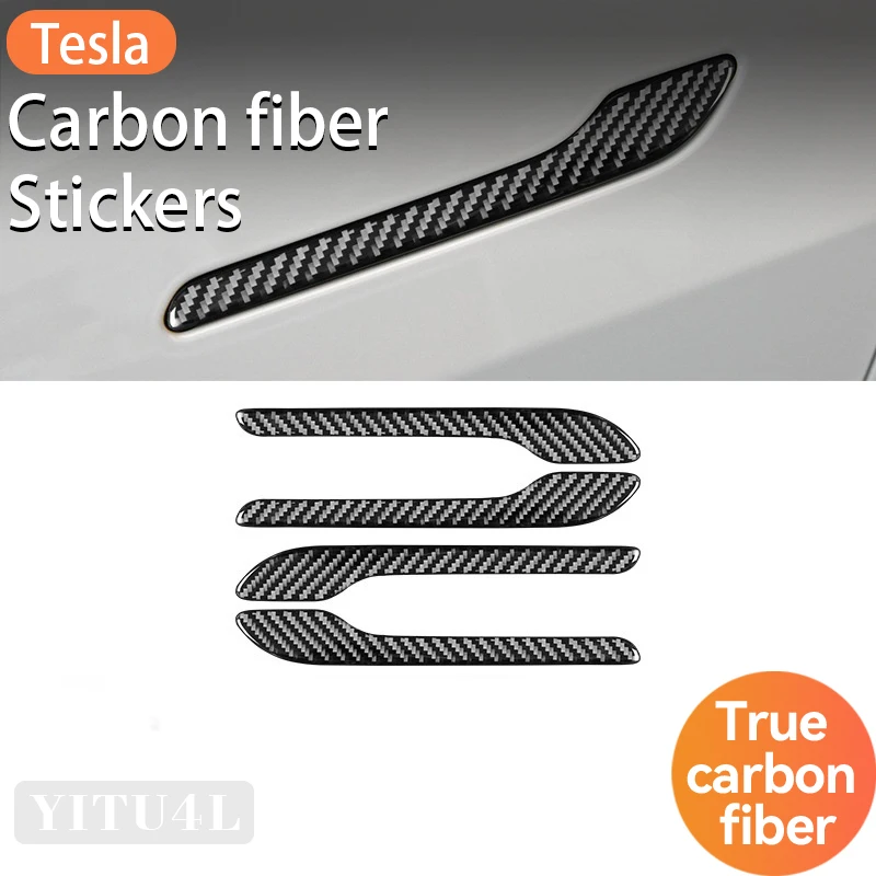 For Tesla Model 3 Carbon Fiber Pattern Sticker, Car Exterior Door Handle Decorative Sticker, Protective Strip, Car Accessories
For Tesla Model 3 Carbon Fiber Pattern Sticker, Car Exterior Door Handle Decorative Sticker, Protective Strip, Car Accessories