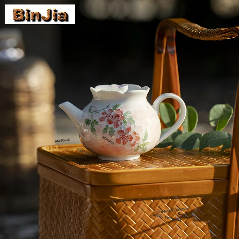 150ml Hand-painted Peach Blossom Teapot Ancient Tea Infuser Pot Household Tea Soaking Kettle With Ball Hole Drinkware Gift
150ml Hand-painted Peach Blossom Teapot Ancient Tea Infuser Pot Household Tea Soaking Kettle With Ball Hole Drinkware Gift