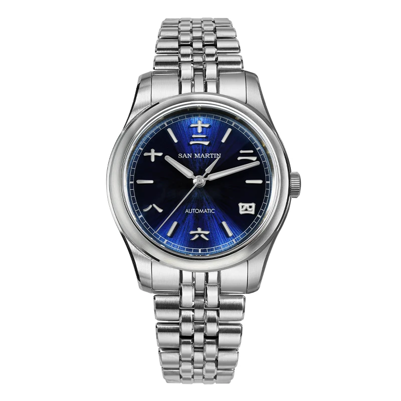 San Martin Men Automatic Watch Mechanical Wristwatch Sunburst JianZhan Dial 10Bar Waterproof Luminous Sapphire Mirror Miyota90S5
San Martin Men Automatic Watch Mechanical Wristwatch Sunburst JianZhan Dial 10Bar Waterproof Luminous Sapphire Mirror Miyota90S5