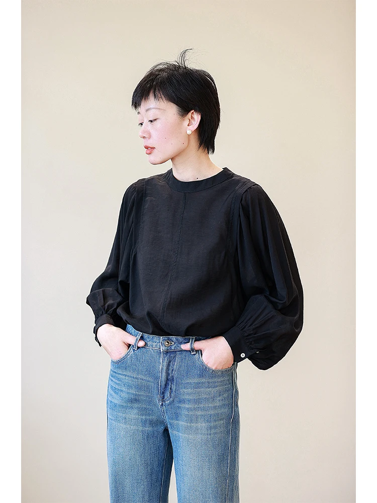 Льняная женская рубашка с круглым вырезом и рукавами-фонариками, свободного кроя, осенняя новинка, дышащая, с длинными рукавами, однотонная, повседневная
Льняная женская рубашка с круглым вырезом и рукавами-фонариками, свободного кроя, осенняя новинка, дышащая, с длинными рукавами, однотонная, повседневная