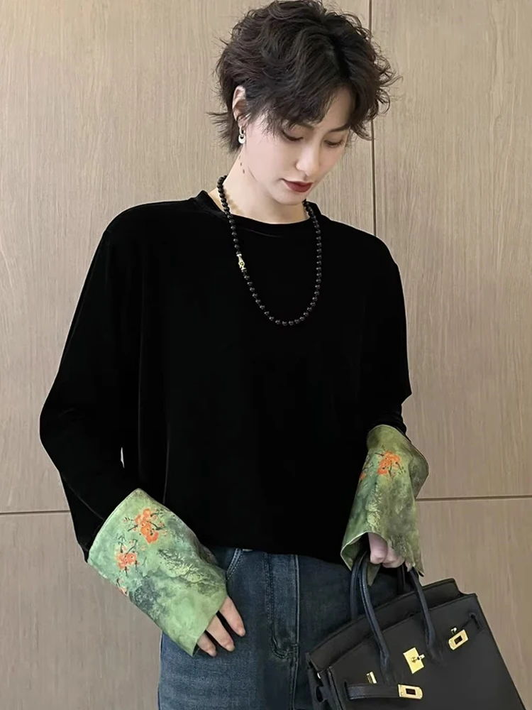 Вельветовый пуловер с круглым вырезом и пэчворком, модный свободный топ для женщин, повседневный, деловой, для ношения под одеждой, с эффектом похудения
Вельветовый пуловер с круглым вырезом и пэчворком, модный свободный топ для женщин, повседневный, деловой, для ношения под одеждой, с эффектом похудения