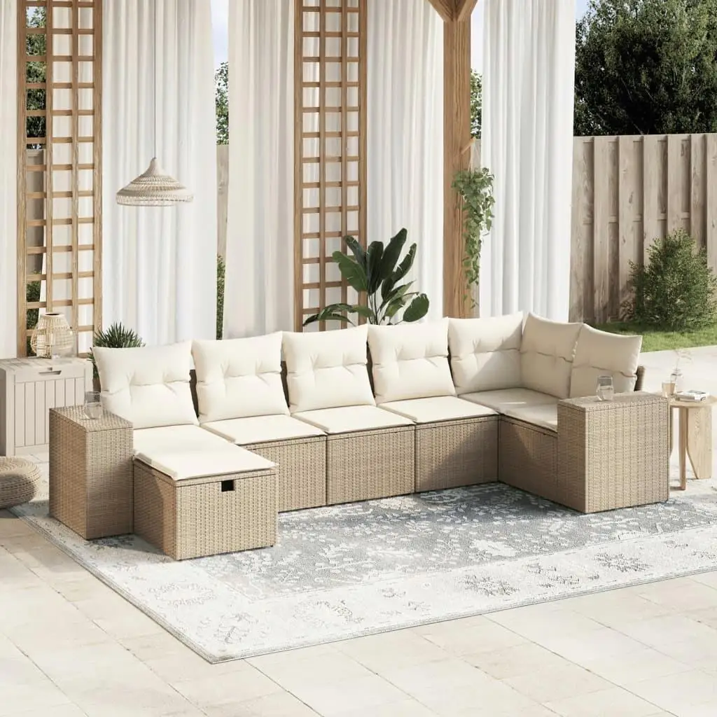Beige Poly Rattan Garden Sofa Set with Powder Coated Steel Frame Large Outdoor Furniture
Beige Poly Rattan Garden Sofa Set with Powder Coated Steel Frame Large Outdoor Furniture