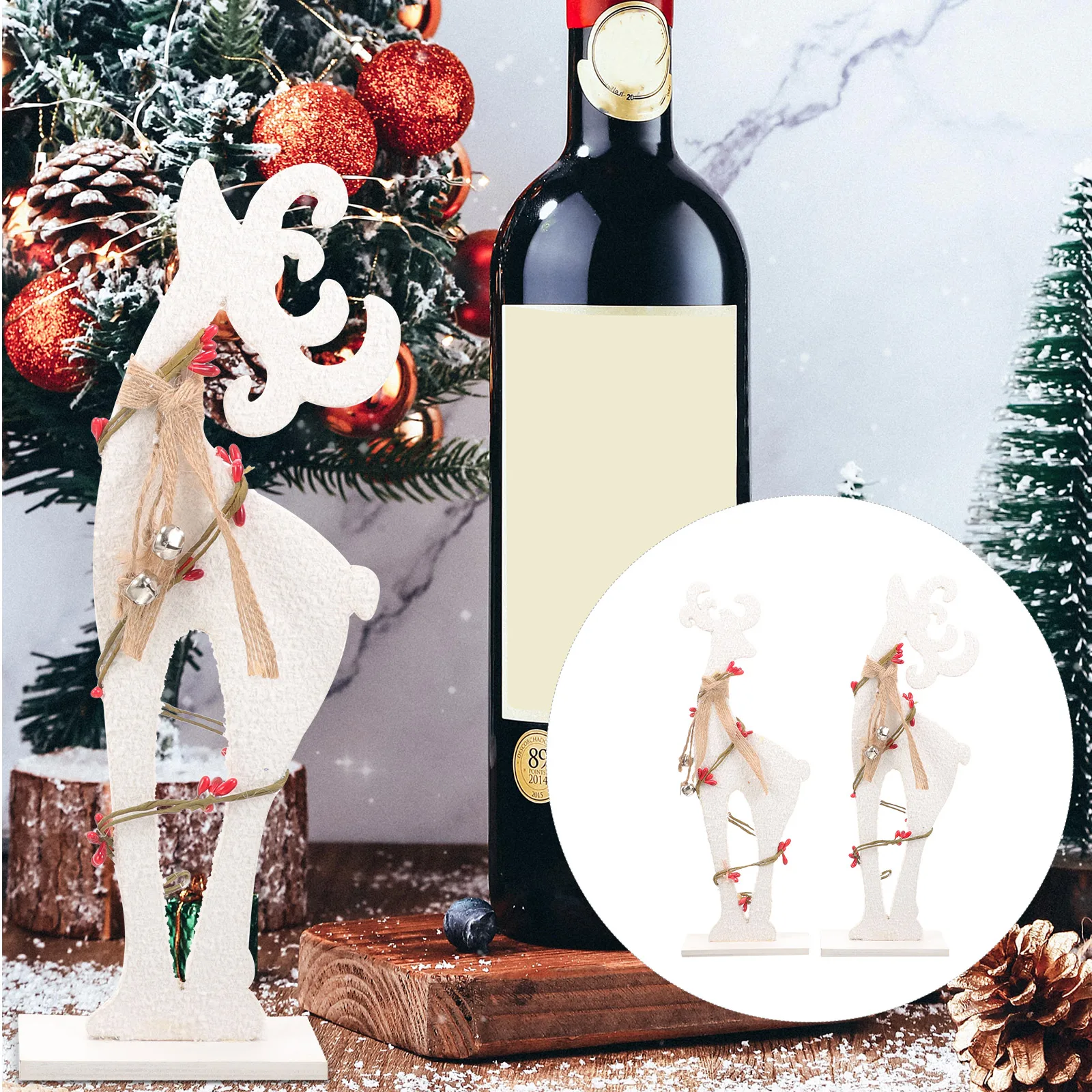 2pcs Wooden Tabletop Decoration Desktop Ornament Shape Elk Decor Desktop Elk Adorn Adornment Home Festival Decor
2pcs Wooden Tabletop Decoration Desktop Ornament Shape Elk Decor Desktop Elk Adorn Adornment Home Festival Decor