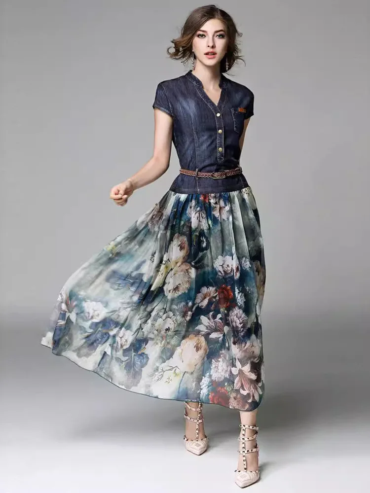 Slim Fit Kpop Latin Women V Neck Costume Jazz Print Patchwork Dress Broadcasting Dance Short Sleeved Stage Vestidos 2024 Summer
Slim Fit Kpop Latin Women V Neck Costume Jazz Print Patchwork Dress Broadcasting Dance Short Sleeved Stage Vestidos 2024 Summer