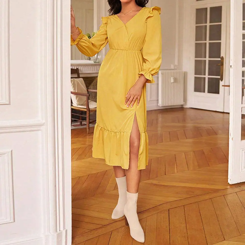 Elegant V-Neck Slimming Design Long Dress High Waist A-Line Skirt Backless Side Slit Polyurethane Elastic Fiber Summer 2026
Elegant V-Neck Slimming Design Long Dress High Waist A-Line Skirt Backless Side Slit Polyurethane Elastic Fiber Summer 2026