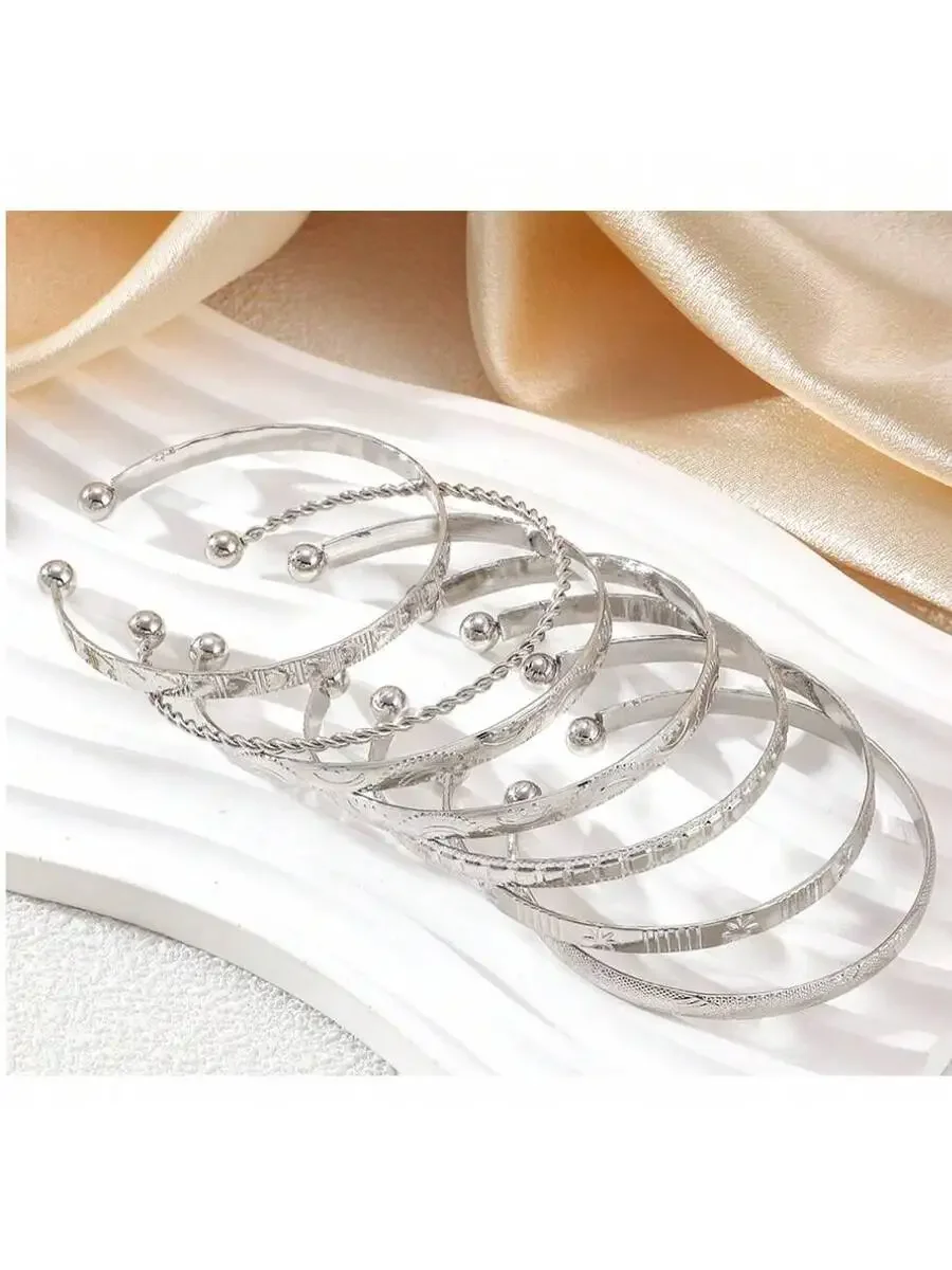7pcs Zinc Alloy Twisted Star Pattern Womens Bracelet Set Boho Retro Adjustable Fashion Accessory
7pcs Zinc Alloy Twisted Star Pattern Womens Bracelet Set Boho Retro Adjustable Fashion Accessory