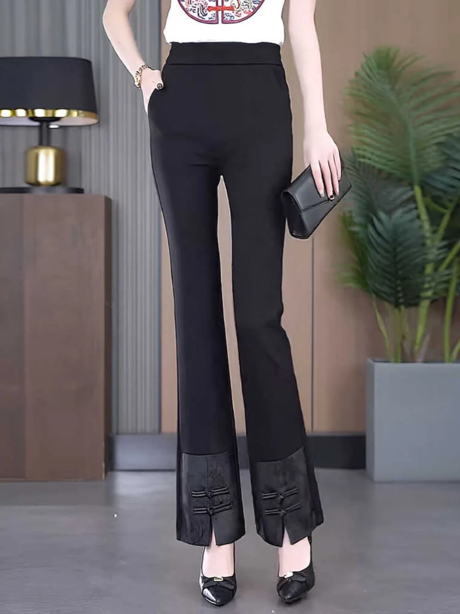 Брюки-клеш Bla для женщин, повседневные, с китайскими пуговицами, с высокой талией, длинные, летние, новинка, брюки для мам, зауженные брюки
Брюки-клеш Bla для женщин, повседневные, с китайскими пуговицами, с высокой талией, длинные, летние, новинка, брюки для мам, зауженные брюки