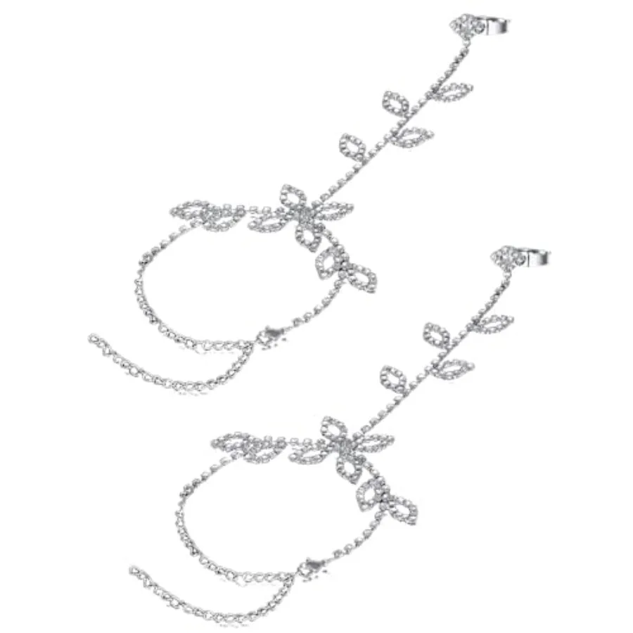 2PC Gorgeous Sparkling Rhinestone Decorated Leaf Shaped Toe Chain - Bride Ankle Chain Bracelet, Suitable for Women's Beach Outf
2PC Gorgeous Sparkling Rhinestone Decorated Leaf Shaped Toe Chain - Bride Ankle Chain Bracelet, Suitable for Women's Beach Outf